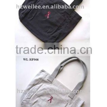WL-RF066 Pure white and grey shopping cotton canvas vintage tote bag