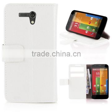 For Moto G white wallet leather case high quality factory's price