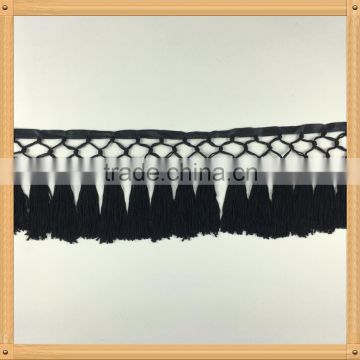 Polyester Yarn Tassel Fringe Trim For Garment , Trimming Of Home Textile