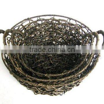Rattan New Year Storage Basket With Double Handle