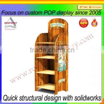 custom retailored floor display stand for wine made from wood