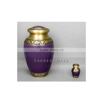 Classic New Puple 10" Solid Brass Cremation Urn