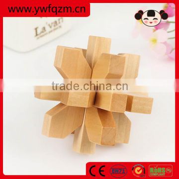 High quality wooden interlock burr puzzle educational toy for children