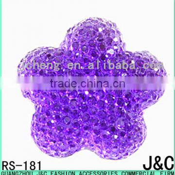 purple color star effect flower shaped resin stone