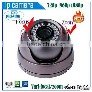 housing for ip camera full hd cctv camera indoor IR night vision HD 720P/960P vari-focal security dome varifocal ip camera