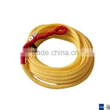 yellow color 12 strand single braided UHMWPE rope
