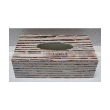 High quality brown white mother of pearl rectangle tissue box