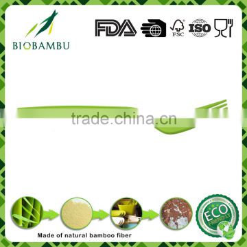 Promotional price biodegradable green bamboo fiber fork for fruit