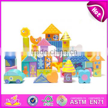High quality educational kids building toys wooden play blocks W13A055