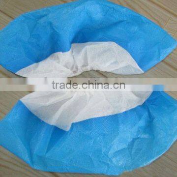 Disposable PP CPE surgical waterproof shoe cover(white blue)