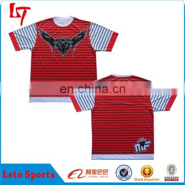 Fashion stripe design couple t shirts/ custom t shirt printing