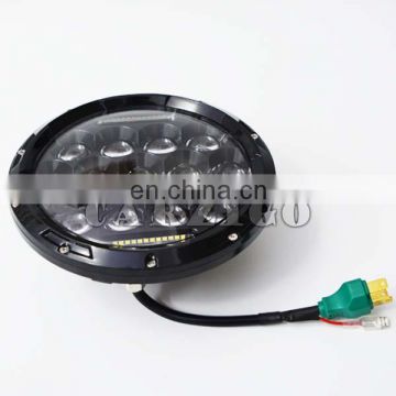 hot sale 75w led headlight 7 inch with H/L beam for jeep wrangler for harley motorcycles