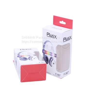 Earphone paper packaging box with window