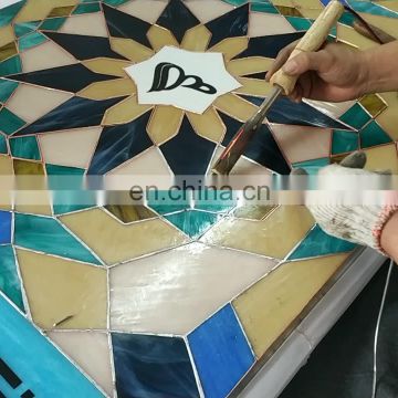 Customized high quality Arabic arched design stained glass ceiling dome glass for beautiful roof decoration