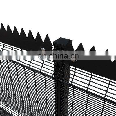 Black 358 Anti Climb Mesh Fence with Top Spikes