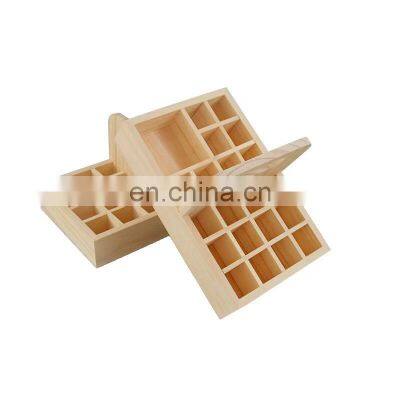 Free Padding EO Labels Essential Oil Wooden Box 21 Bottles with handle