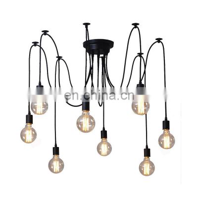 Industrial LED Ceiling Lamp Vintage Long Hanging Lights Spider Pendant Lamps Foyer Luxury Fixture Chandelier