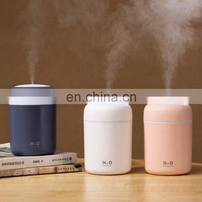 2022 Portable Led Light Mini 300ml H2o Spray Mist Humidifier Double Wet Aroma Essential Oil Diffuser Car Usb Air Humidifier