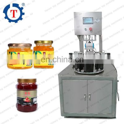 Small automatic induction sealing lids machine for bottle and jar vacuum capping machine