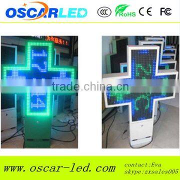 p10 p16 p20 p25 full color LED Cross Display for Pharmacy/3D High quality LED Pharmacy cross by wireless control