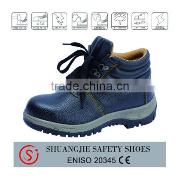 Russia style dual density PU sole upper leather safety shoe for men