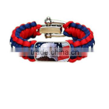 2016 christmas gift outdoors and camping Type III 7 Strand DIY parachute suvival bracelets with OEM charm