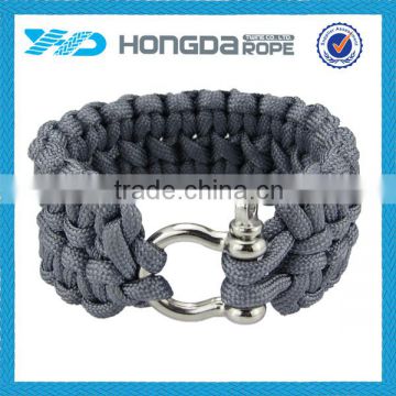 Camping gear whosale 3mm paracord bracelets with stainless steel clasps