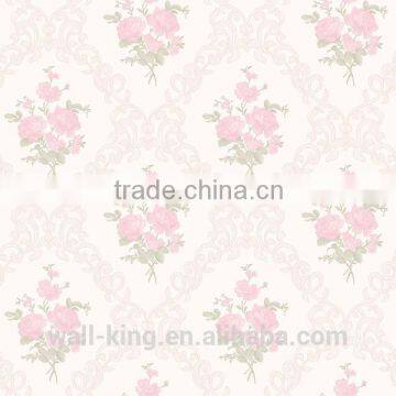 beautiful rose and flower design wallcovering