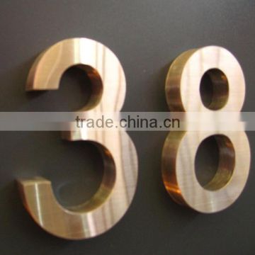 gold stainless steel metal letter number