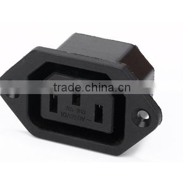 black waterproof plug and socket with 3 pin ac socket