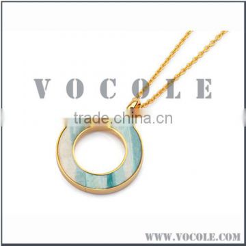curved loop choker gold party jewelry enamel pendant Necklace