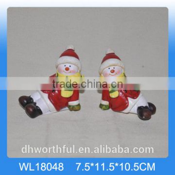 Wholesale 2016 ceramic snowman for christmas decoration