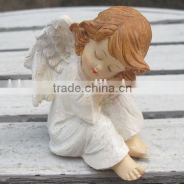 custom resin sleeping angel for garden crafts/decoration