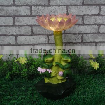 Resin lotus lamp garden statues solar light