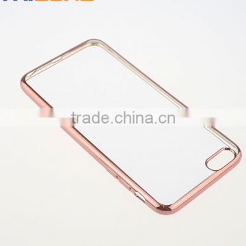 Gold Electroplating Clear Soft TPU Case for iPhone 6S, For iPhone 6S Crystal Back Cover