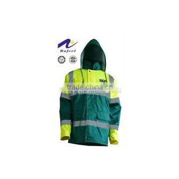 High Visibility Yellow and Green winter parka