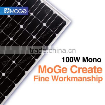 Moge Monocrystalline and polycrystalline China Solar Panel Price 100w 150w 200w 12v