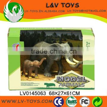Simulation PVC wild toy animal elephant for sale 2 in 1