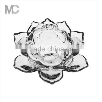 Lotus Style Luxury Decorative Tealight Glass Candle Holder
