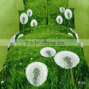 elegant huge plain version dandelion manufacturer 3D reactive printed 100% cotton bedding set