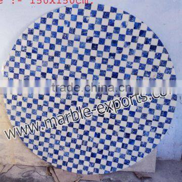 Lapis Lazuli Marble Inlay Table Top, Home Decoration Marble Table Top