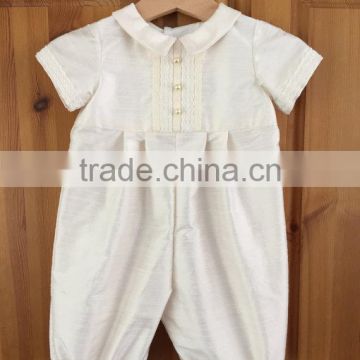 Wholesale spanish baby clothes clothing of plain white baby rompers for boys