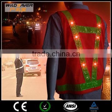 Nice material LED shirt vest high visibility safe for night cleaning