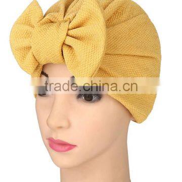 2017 spring and summer Europe and the United States trade India headscarf hat head cap bowknot pineapple flower Muslim cap