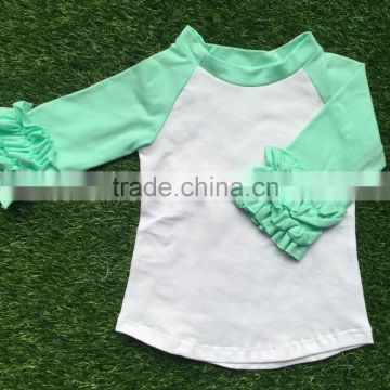 wholesale icing ruffle shirt cute clothing sets Toddler ruffle reglan tops