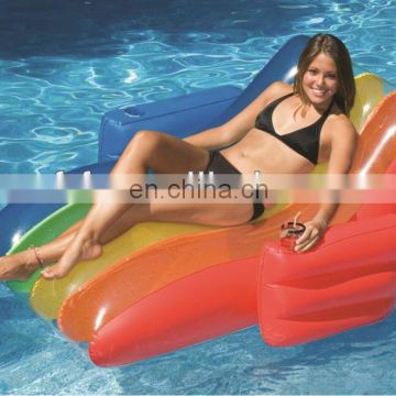 Rainbow Floating Inflatable Chaise Lounge for Pool