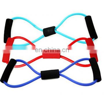 Sport Fitness Yoga 8 Shape Pull Rope Tube Resistance Band Equipment Tool for Pilates Gym Chest Expander