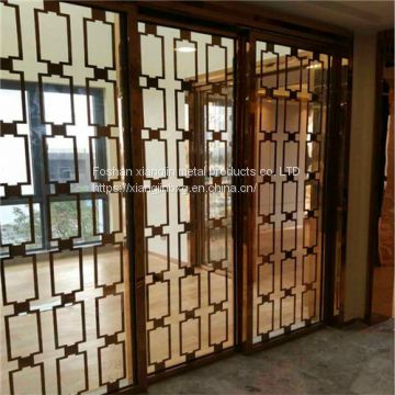 JYFQ0084 304 316 stainless steel laser cut hotel room partition