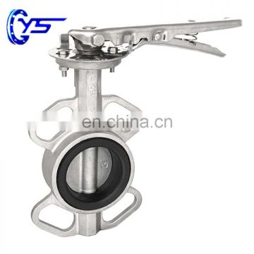 Beautiful Shape Wafer Connection Stainless Steel Body PTFE Seat Class A Sealing Butterfly Valve