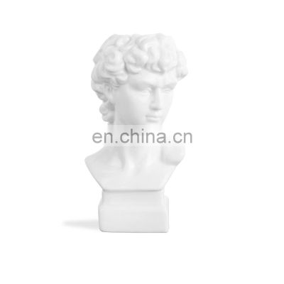 New Factory Custom human head face ceramic roman style sculpture flower vase